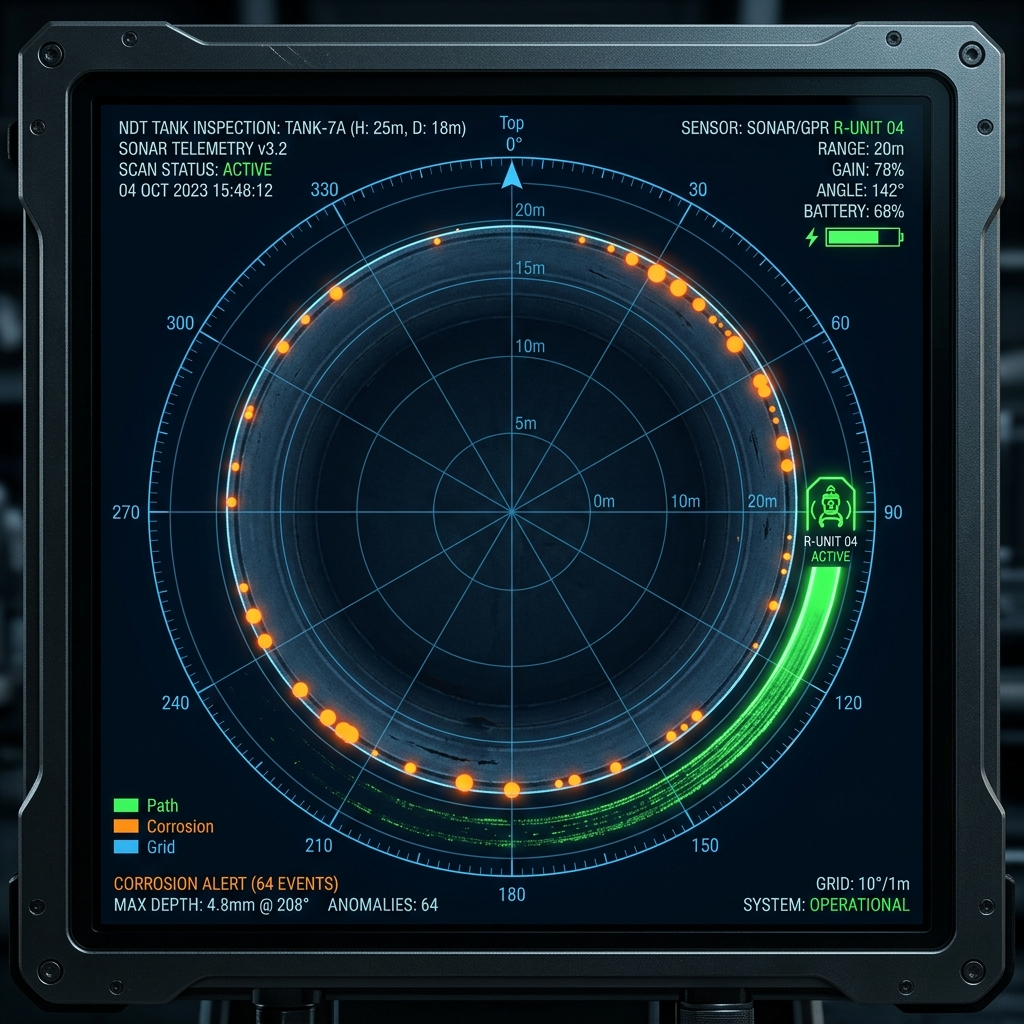 NDT Sonar and Ultrasonic Telemetry Inspection Grid